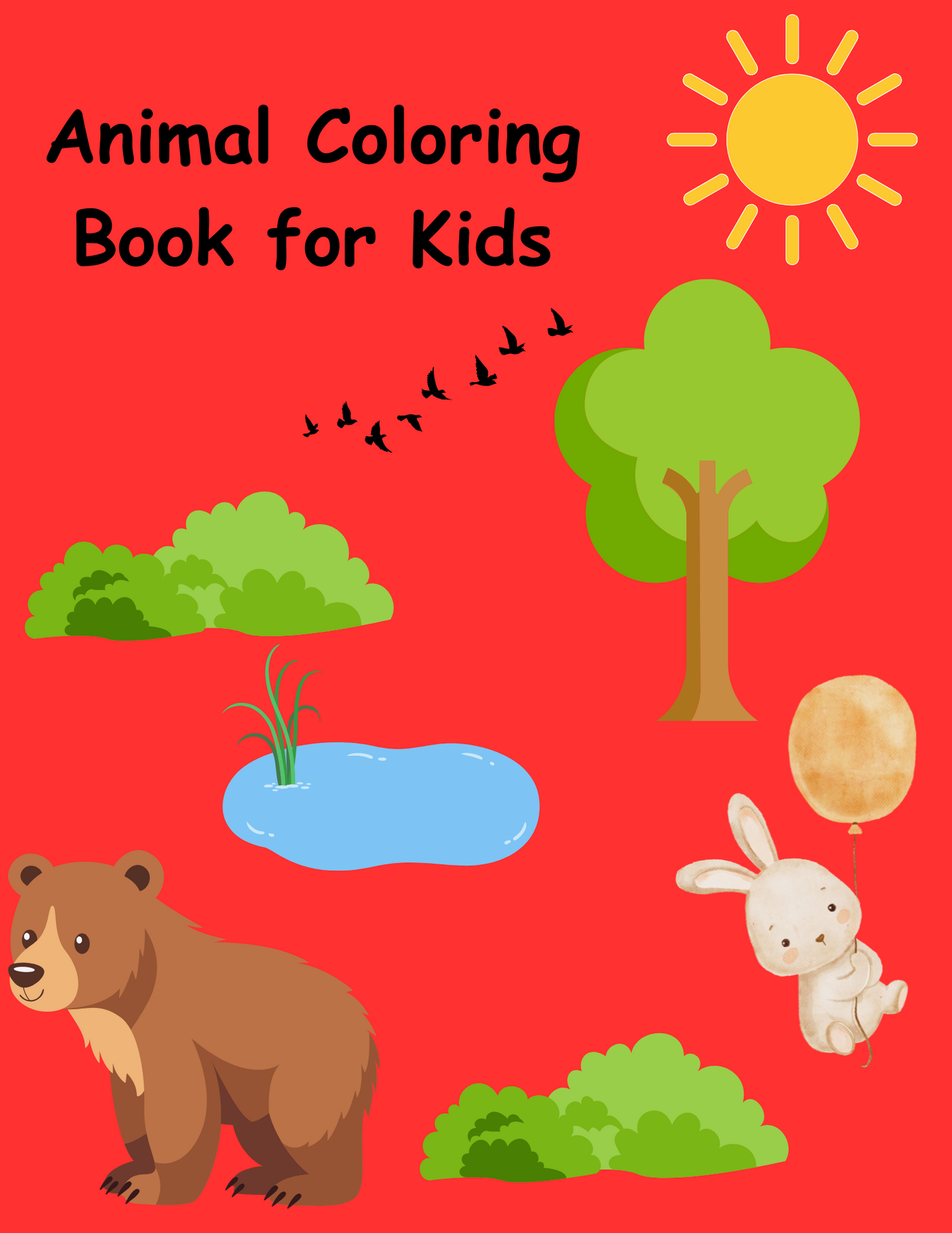 Kids Coloring Book – Fun Animals (20 Pages)